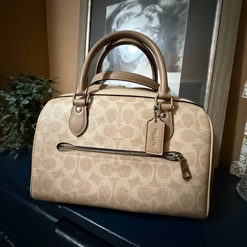 Coach Blocked Signature Rowan satchel crossbody - Picture 7 of 9